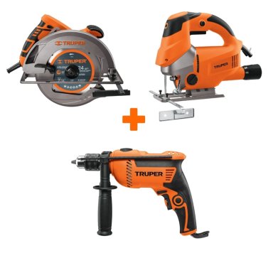 TALADRO PERCUTOR 600W + SIERRA CIRCULAR 750W Y SIERRA CIRCULAR 1500W TRUPER