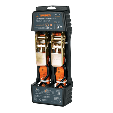 SUJETADORES TRUPER CF-101739 JUEGO 2 CON RATCHET CARGA MÁXIMA 400 KG