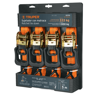 SUJETADORES TRUPER CF-101741 JUEGO 4 CON RATCHET CARGA MÁXIMA 1000 KG