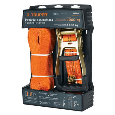 SUJETADOR TRUPER CF-19286 CON RATCHET CARGA MÁXIMA 3000 KG