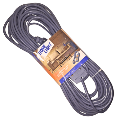 EXTENSIÓN ELÉCTRICA VULCANIZADO 20 METROS 4 TOMAS GRIS HOME LIGHT