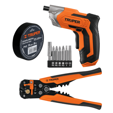 SET TRUPER DESTORNILLADOR INALAMBRICO 3.6V + PELACABLE AUTOMATICO 102465-17360-12500