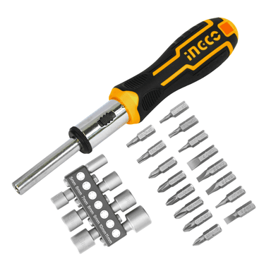 JUEGO DE 24 DESARMADORES PUNTAS INTERCAMBIABLES INGCO