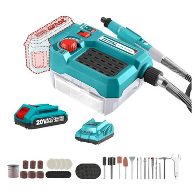 MINI AMOLADORA TOTAL TMGLI20011 20 V GRINDER CON 40 ACCESORIOS