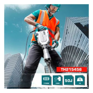 MARTILLO DEMOLEDOR TOTAL TH215456 1700 WATTS 45 JOULES SDS HEX INDUSTRIAL - 6