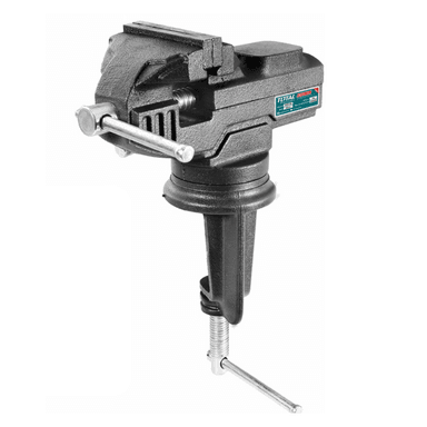 TORNILLO DE BANCO TOTAL THT6126 ACERO CON BASE GIRATORIA 60MM SOPORTA 100KG