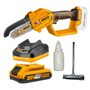 MINI MOTOSIERRA INGCO 5' 20V BATERÍA 2AH Y CARGADOR