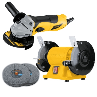 COMBO PRETUL AMOLADORA 4 ½ 700W + ESMERIL BANCO 5'