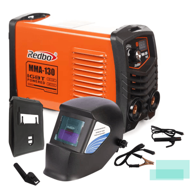 SOLDADORA REDBO MMA-130-WH9035-2B INVERSORA 130A CON MÁSCARA SOLDAR FOTOSENSIBLE