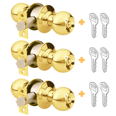 CERRADURA HERMEX 43473-43473-43473 DORADO PACK 3 UNIDADES DE DE POMO DORMITORIO - 1