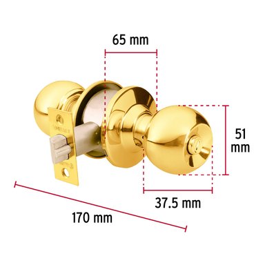 CERRADURA HERMEX 43473-43473-43473 DORADO PACK 3 UNIDADES DE DE POMO DORMITORIO - 3