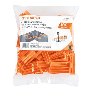 CUÑAS NIVELACIÓN MAYÓLICA TRUPER CF-100518 NARANJA 100 UNIDADES - 4