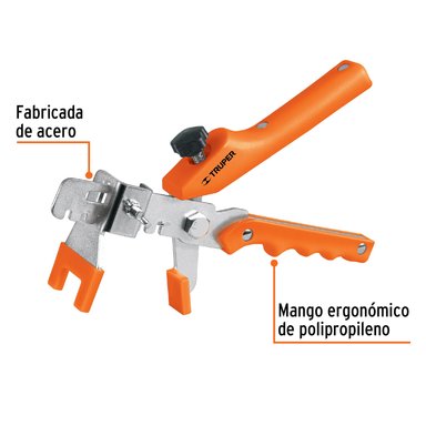 PINZA NIVELACIÓN MAYÓLICA TRUPER CF-100516 NARANJA - 2