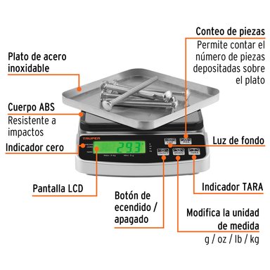 BALANZA TRUPER DIGITAL PRECISIÓN CF-102317 3KG - 3