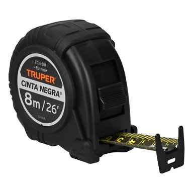 HUINCHA TRUPER CF-11747 CINTA NEGRA 8 M CINTA 19 MM ACERO