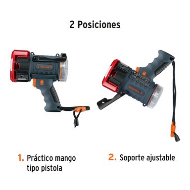 LÁMPARA LED TRUPER CF102418 NEGRO 2000 LM RECARGABLE ALTA POTENCIA - 3