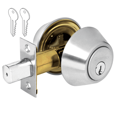 CHAPA CERROJO HERMEX CF-23611 PLATEADO CILINDRICO CROMO MATE