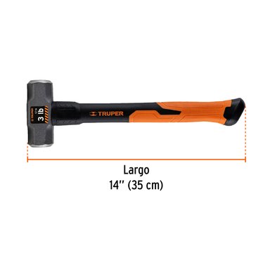 COMBA TRUPER MD-3F ACERO OCTAGONAL 3 LB MANGO DE FIBRA DE VIDRIO 14' - 3