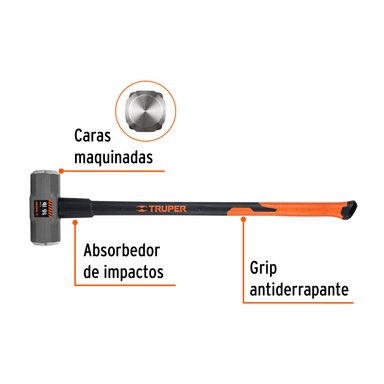COMBA TRUPER CF-16546 ACERO OCTAGONAL 16 LB MANGO FIBRA DE VIDRIO 36' - 3
