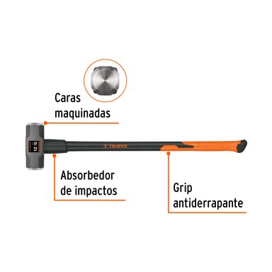 COMBA TRUPER MD-12F ACERO OCTAGONAL 12 LB MANGO FIBRA DE VIDRIO 36' - 3