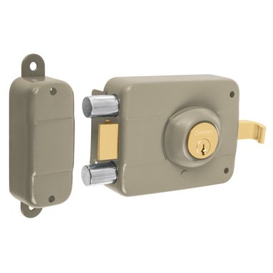 CHAPA CERRADURA HERMEX CS-90I BEIGE DE SOBREPONER IZQUIERDA ALTA SEGURIDAD