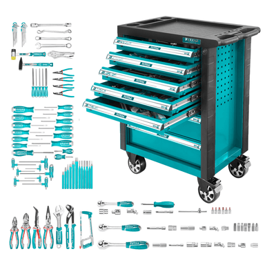 GABINETE METÁLICO 7 CAJONES + 328 HERRAMIENTAS TOTAL