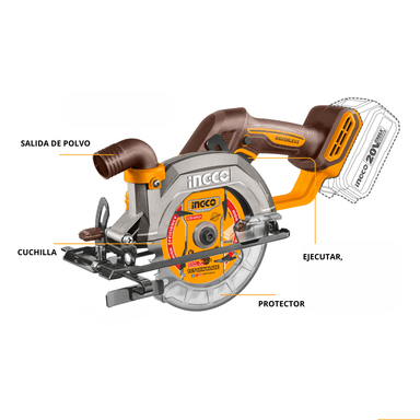 SIERRA CIRCULAR 140MM + BATERIA 4AH Y CARGADOR INGCO - 4