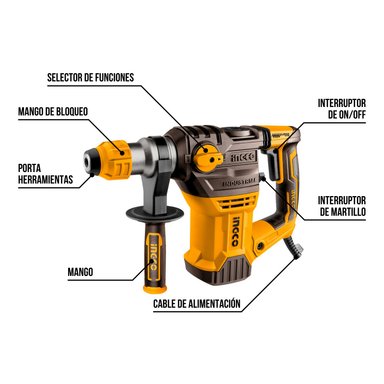 ROTOMARTILLO SDS PLUS 1500W 5.5 JOULES INGCO - 3