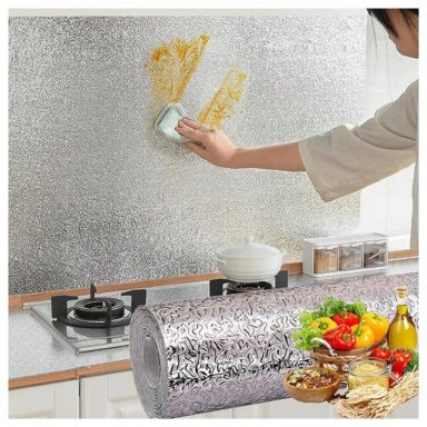PAPEL ALUMINIO ADHESIVO X 6UND PARA COCINA 60CM X 5MTS - 3