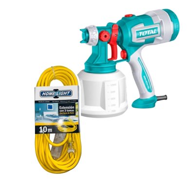 PISTOLA PARA PINTAR 530W TOTAL + EXTENSION 10M 3 TOMAS HOME LIGHT