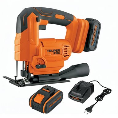 SIERRA CALADORA 20V + 2 BATERIAS 4AH + CARGADOR TRUPER