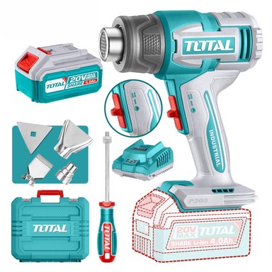 PISTOLA DE CALOR + BATERIA 4AH Y CARGADOR INDUSTRIAL TOTAL