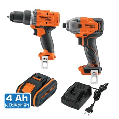 TALADRO PERCUTOR + ATORNILLADOR DE IMPACTO 20V +1 BAT TRUPER