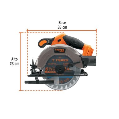 SIERRA CIRCULAR 6 1/2 20V (SOLO CABEZAL) TRUPER - 5