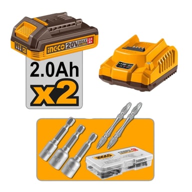 COMBO TALADRO PERCUTOR 66NM + ATORNILLADOR DE IMPACTO 285NM INGCO - 6