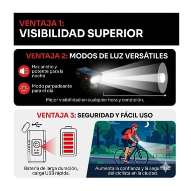 LUZ DELANTERA MULTIFUNCIONAL PARA BICICLETA OPALUX - 4