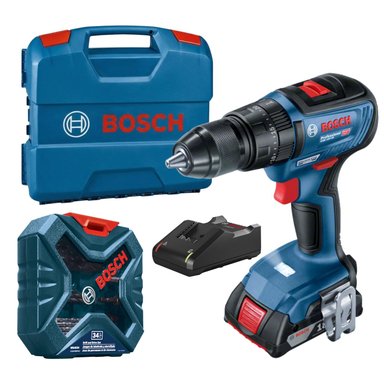 TALADRO PERCUTOR 1/2' 18V BRUSHLESS + 1BAT + SET 34PCS BOSCH - 1