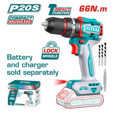TALADRO PERCUTOR 66NM + LLAVE DE IMPACTO 405NM Y DADOS TOTAL - 6