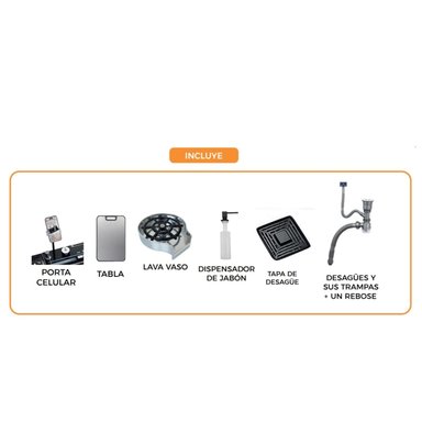 LAVADERO DE COCINA MULTIFUNCIONAL SMART MANCORA-6845 FRATELLI - 4