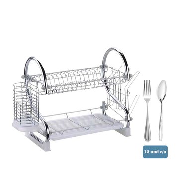 CUBIERTOS DE MESA DE 12UN + ESCURRIDOR DE PLATOS