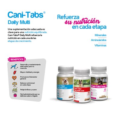 VITAMINA SUPLEMENTO PERROS CANI-TABS CACHORROS 100 TAB DAILY MULTI PUPPY - 3