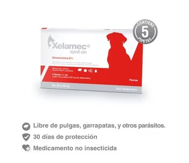 ANTIPULGAS PARA PERROS Y GATOS XELAMEC SPOT ON CJA 5 PIP X 4 ML