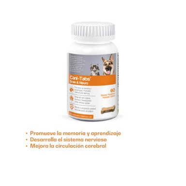 VITAMINA SUPLEMENTO PERROS Y GATOS CANI-TABS 60 TAB BRAIN Y NEURO