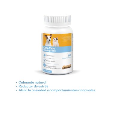 VITAMINA SUPLEMENTO PERROS Y GATOS CANI-TABS 60 TABLETAS CALMING + RELAX