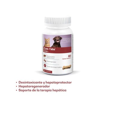 VITAMINA SUPLEMENTO PERROS Y GATOS CANI-TABS 60 TAB LIVER+
