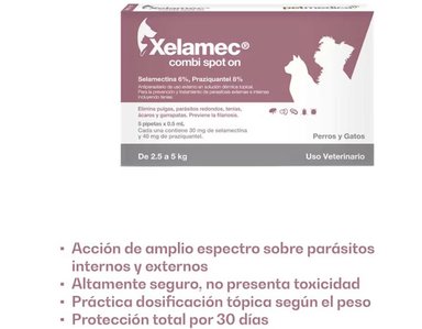 ANTIPULGAS PARA PERROS Y GATOS XELAMEC COMBI SPOT ON CJA 5 PIP X 0.5 ML