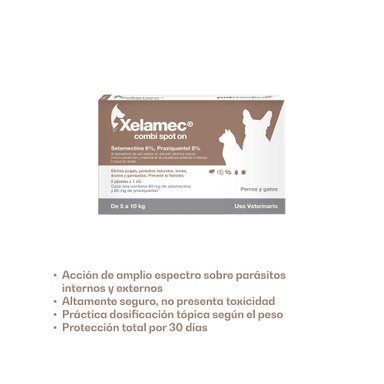 ANTIPULGAS PARA PERROS Y GATOS XELAMEC COMBI SPOT ON CJA 5 PIP X 1 ML
