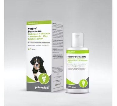 SHAMPOO PERROS Y GATOS AGROVETMARKET 100ML VETPRO DERMACARE CLOBETASOL+OFLOXACIN+MICONAZOLE