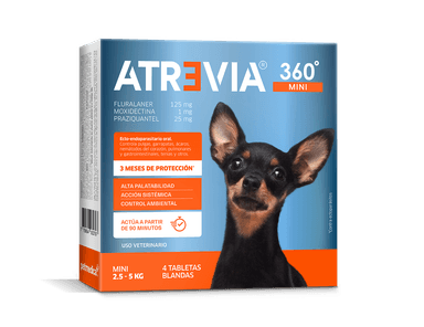 ANTIPULGAS PARA PERROS ATREVIA 360 MINI 2.5 - 5 KG X 4 TAB