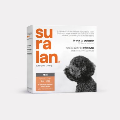 ANTIPULGAS PARA PERROS SURALAN MINI (2.5-5KG) X 4 TAB